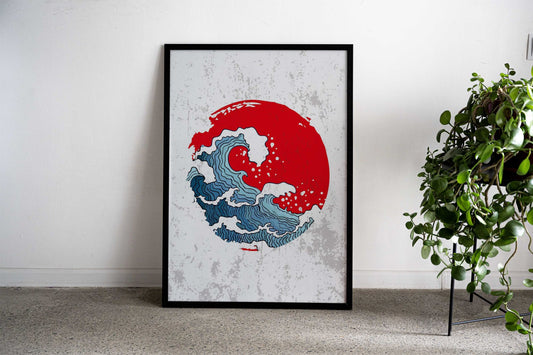 wave Asian Style Poster | Wall Art for Home & Office | High-Quality Print - High-Quality Visual Display