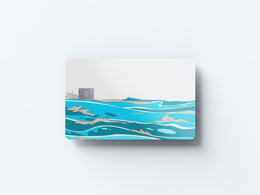 Waves Design | Credit Card Sticker | Small Chip | Credit Card Skin