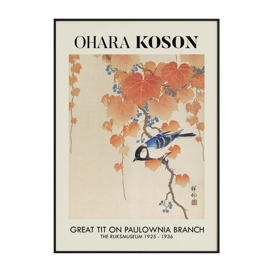Ohara Koson - Great Tit On Paulownia Branch