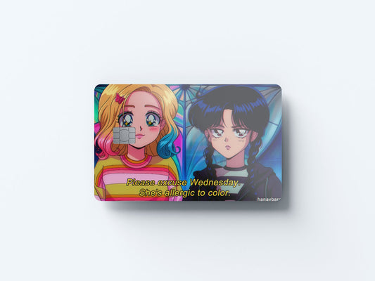 Wednesday and Enid Design | Credit Card Sticker | Small Chip | Credit Card Skin