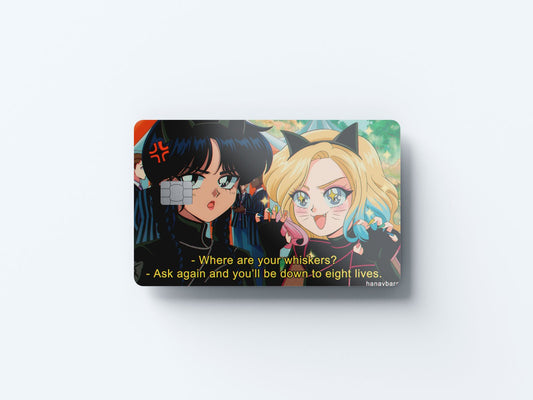 Wednesday and Enid Cats Design | Credit Card Sticker | Small Chip | Credit Card Skin