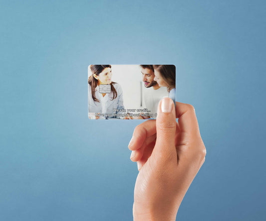 We Ran Your Credit Design | Credit Card Sticker | Small Chip | Credit Card Skin