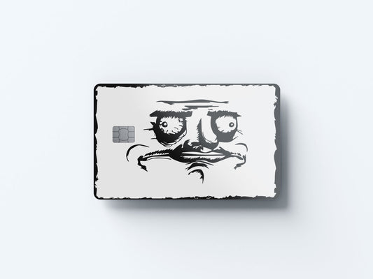 What the Face Design | Credit Card Sticker | Small Chip | Credit Card Skin