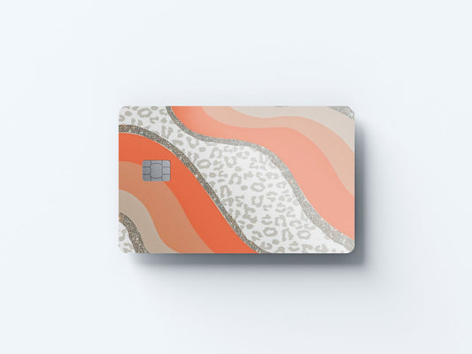 White Cheetah Glitter Design | Credit Card Sticker | Small Chip | Credit Card Skin