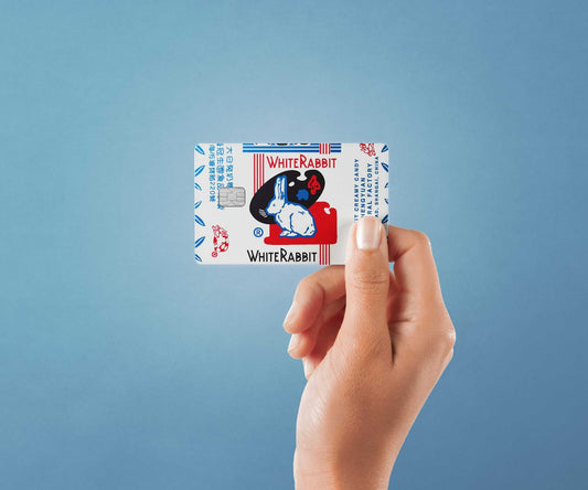 White Rabbit Design | Credit Card Sticker | Small Chip | Credit Card Skin
