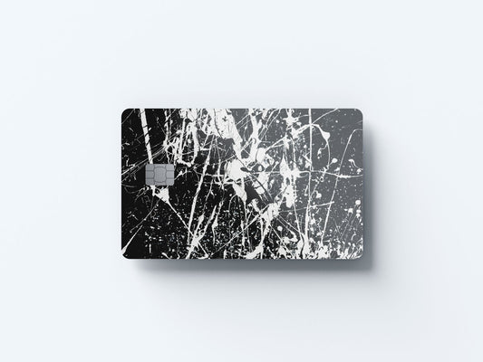 White Splash Design | Credit Card Sticker | Small Chip | Credit Card Skin