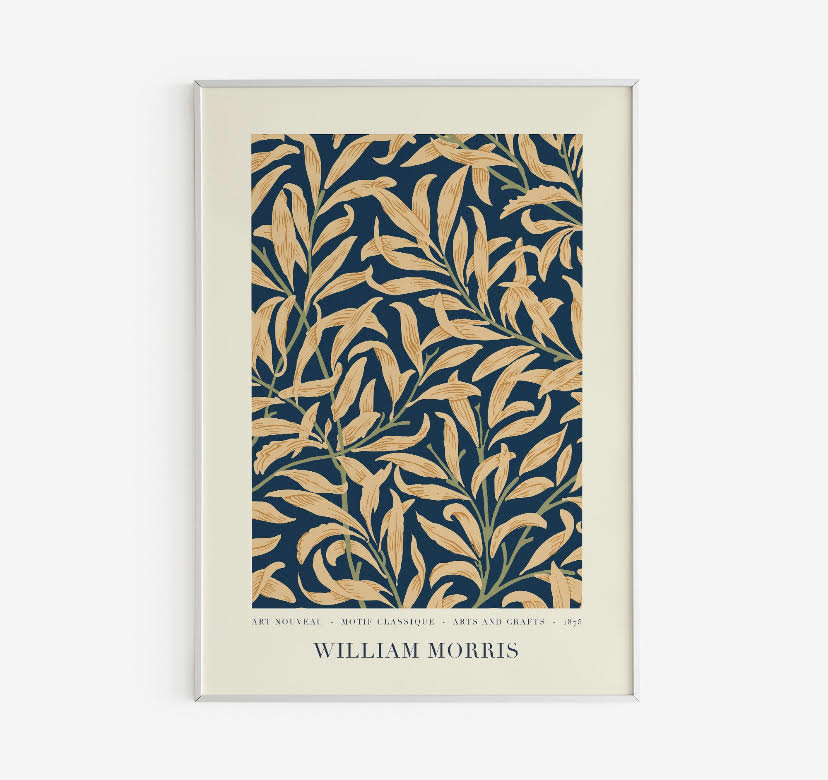 Botanical Print in Navy Blue by William Morris