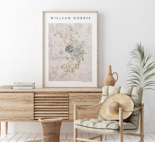 William Morris Wild Tulip Print in Elegant Neutral Tones