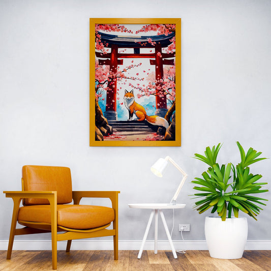 wolf cherry blossom japan Asian Style Poster | Wall Art for Home & Office | High-Quality Print - High-Quality Visual Display