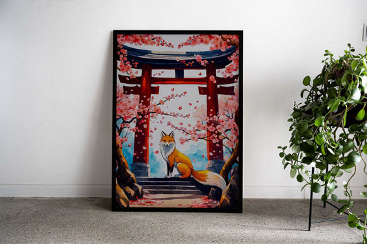 wolf cherry blossom japan Asian Style Poster | Wall Art for Home & Office | High-Quality Print - High-Quality Visual Display