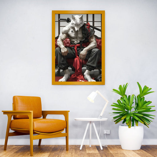 wolf samurai Asian Style Poster | Wall Art for Home & Office | High-Quality Print - High-Quality Visual Display