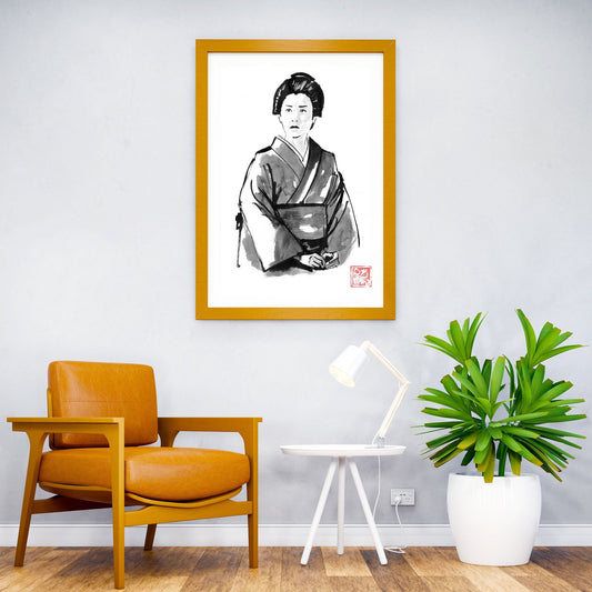 woman talking Asian Style Poster | Wall Art for Home & Office | High-Quality Print - High-Quality Visual Display