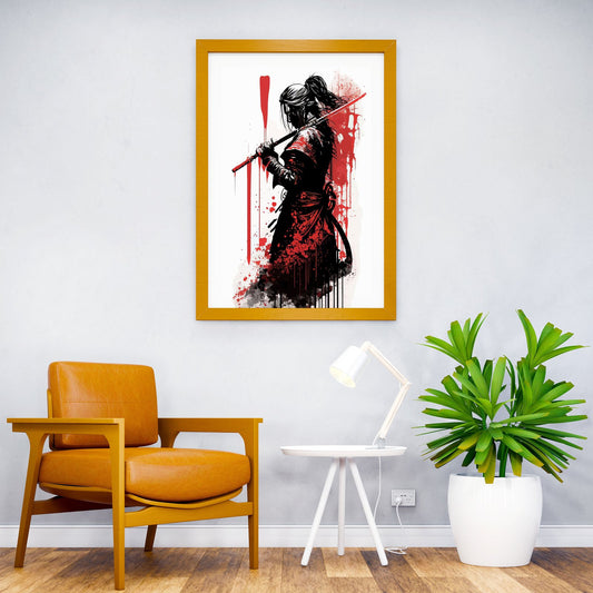 women samurai Asian Style Poster | Wall Art for Home & Office | High-Quality Print - High-Quality Visual Display