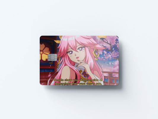 Yae Miko Design | Credit Card Sticker | Small Chip | Credit Card Skin