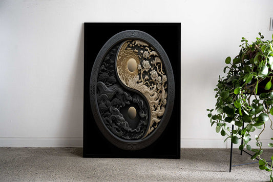 yin and yang poster Asian Style Poster | Wall Art for Home & Office | High-Quality Print - High-Quality Visual Display