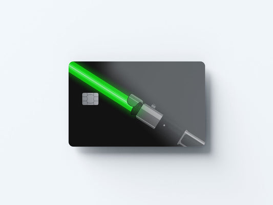 Yoda Saber Design | Credit Card Sticker | Small Chip | Credit Card Skin