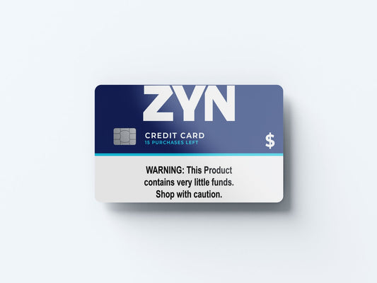 Zyn Card Design | Credit Card Sticker | Small Chip | Credit Card Skin