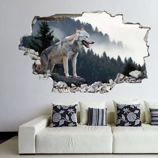 Wolf Mountain Animal Wall Decal Sticker Mural Poster Print Art Home Office Decor - Wonderwallsboutique