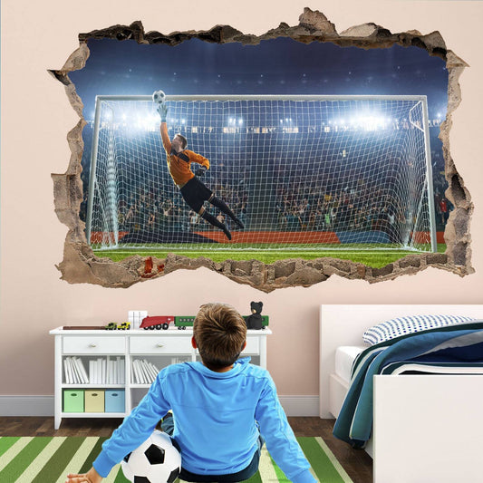 Goalkeeper Save Football Wall Decal Sticker Mural Poster Print Art Kids Bedroom - Wonderwallsboutique