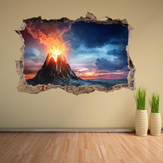 Volcano Eruption Wall Decal Sticker Mural Poster Print Art Home Office Decor - Wonderwallsboutique