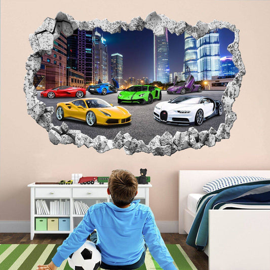 Super Sports Cars Supercar Wall Stickers Mural Decal Poster Print Art Kids Boys - Wonderwallsboutique