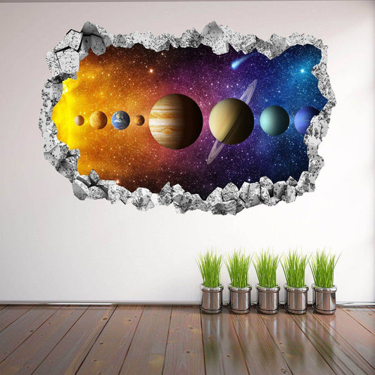 Planets Space Solar System Wall Sticker Mural Decal Print Art Astronomy Stars - Wonderwallsboutique