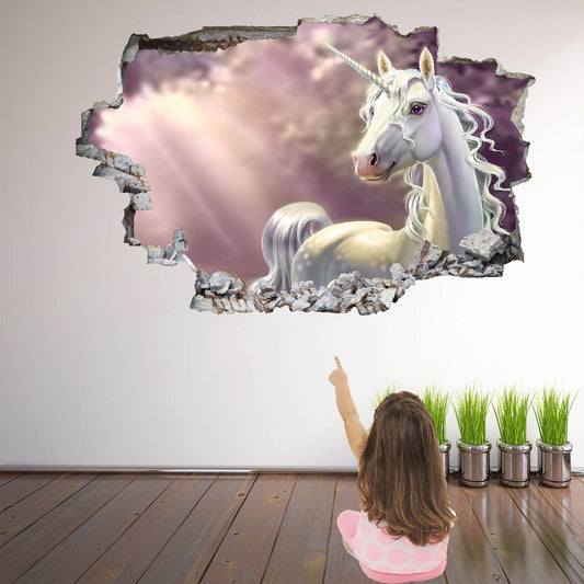 Unicorn Enchanted Forest Fantasy Wall Sticker Mural Decal Print Art Kids Girls