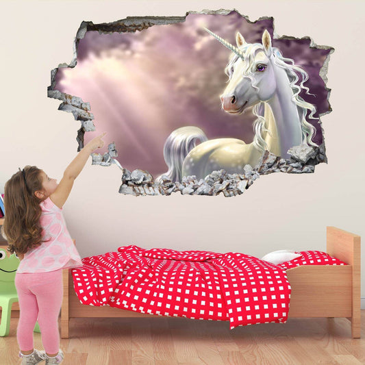 Unicorn Enchanted Forest Fantasy Wall Sticker Mural Decal Print Art Kids Girls