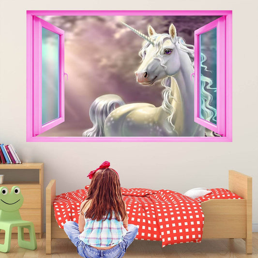 Unicorn Forest Fantasy Wall Decal Sticker Mural Print Art Kids Girls Bedroom