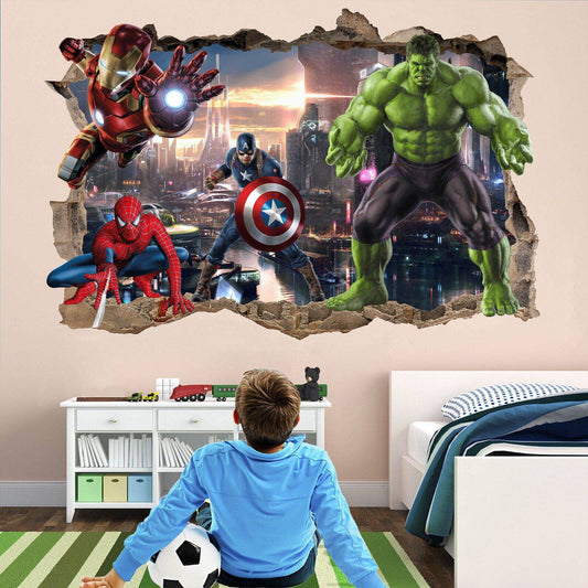 Superhero Poster Prints: Spiderman, Iron Man, Hulk