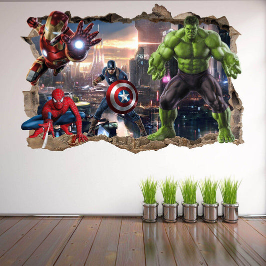 Superhero Poster Prints: Spiderman, Iron Man, Hulk