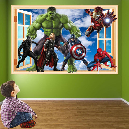 Avengers Superhero Wall Decal Sticker Mural Poster Print Art Iron Man Hulk