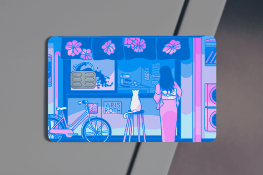 Late Night Cafe Design Credit Card Skin