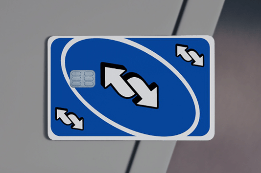 Uno Revers Blue Card Uno Credit Card Skin