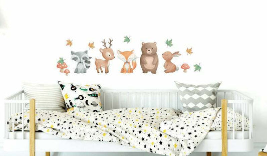 Forest Animals Nursery Wall Decal Sticker, Woodland Animals Wall Decal