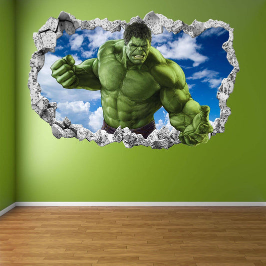 Marvel Hulk Wall Art: Superhero Decal Sticker Mural Print for Avengers Fans