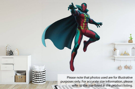Vision Marvel Avengers 3d View Wall Sticker Removable Children Bedroom Vinyl