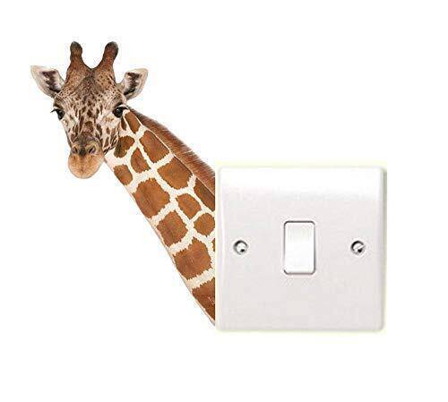 Giraffe Head Light Switch Wall Art Vinyl Wall Sticker