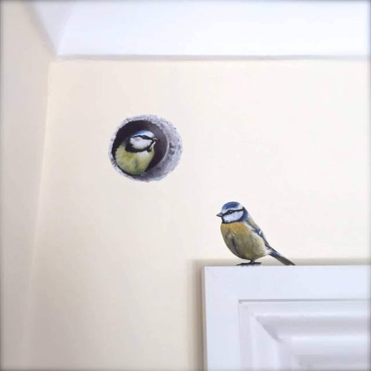 Charming Blue Tit Wall Sticker - Easy to Apply and Reposition, Peel and Stick