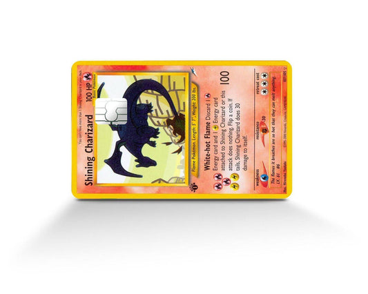 Shining Charizard Pokemon Card Skin Credit Card Sticker Credit Card