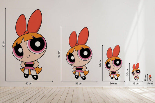Power Girls BLOSSOM Childrens Nursery Wall Stickers Bedroom Decal Art Vinyl