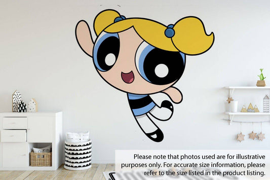 Power Girls BUBBLES Childrens Kids Nursery Wall Stickers Bedroom Decal Art Vinyl