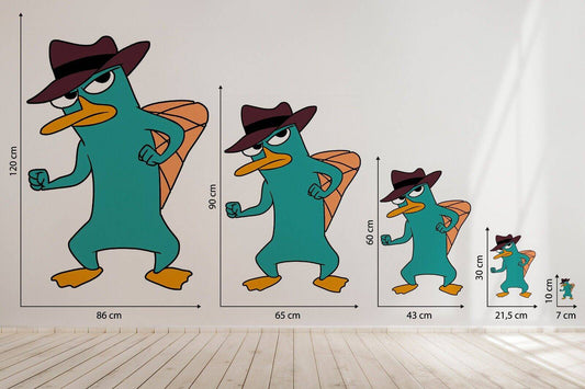 Watercolor perry the playtpus childrens kids nursery wall stickers bedroom decal art vinyl for nursery and home wall decor.