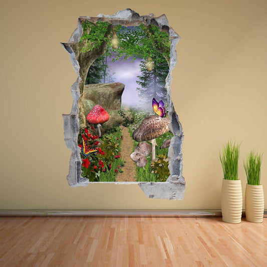 Fairy Garden Mushroom Fantasy Forest Wall Decal Sticker Mural Poster Print Art